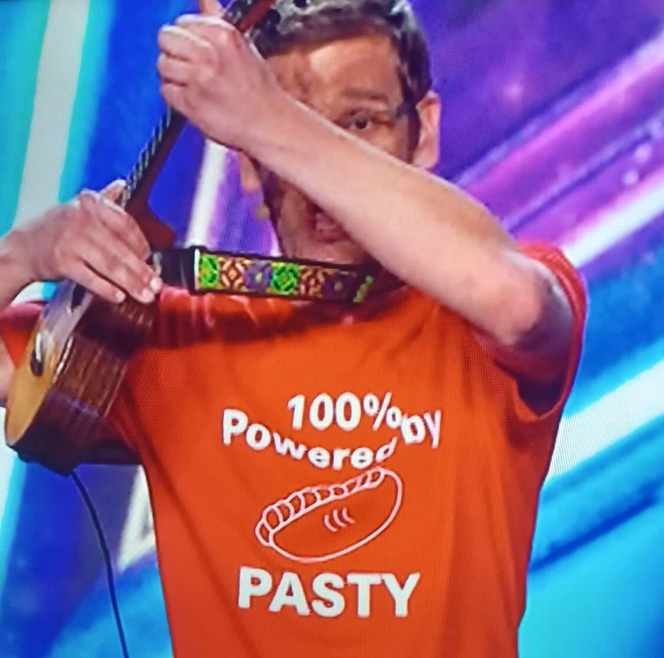 100 percent powered by PASTY Cornwall T-shirt Cornish T Shirt as seen on BGT - Image 2 of 4