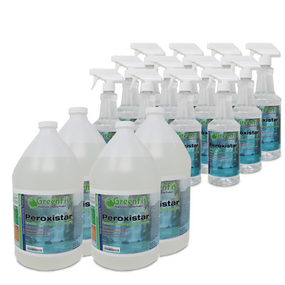 GreenFist Peroxide Cleaner Concentrated 4 X 1 Gallon + Ready to Use 12 X 1 Quart
