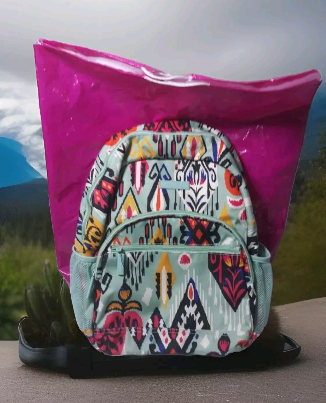 Vera Bradley Backpack Large Multicolor Beautiful … - image 2