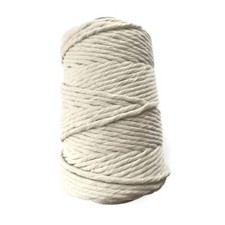 Premium Undyed Macrame Cord Twine, 50 m / 164 ft of 5 mm Natural Cotton (Reel)