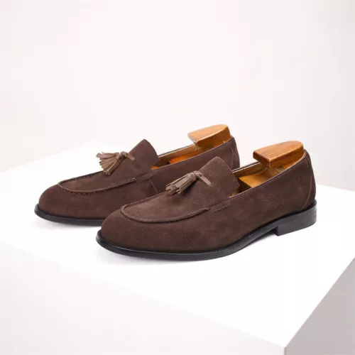 Mens Slip on New Real Suede Leather Tassel British Italian Style Business - Bild 26 von 26