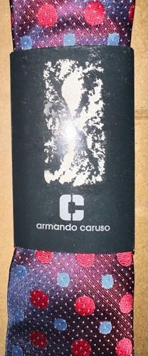 Cravatta uomo Armando Caruso blu e rossa a pois - Foto 7 di 7