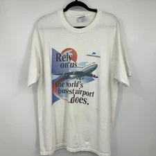 Hanes Beefy Tshirt Tee mens XL Ohara Airport Vintage Landis & Staefa