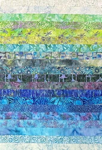 Pre-cut Bargello quilt kit - (60) 1.5" strips (3 each of 20 Batiks) - Picture 2 of 9