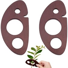 2pcs Wood Gardening Tool Coconut Brown 10x5x0.6cm Sewing Storage