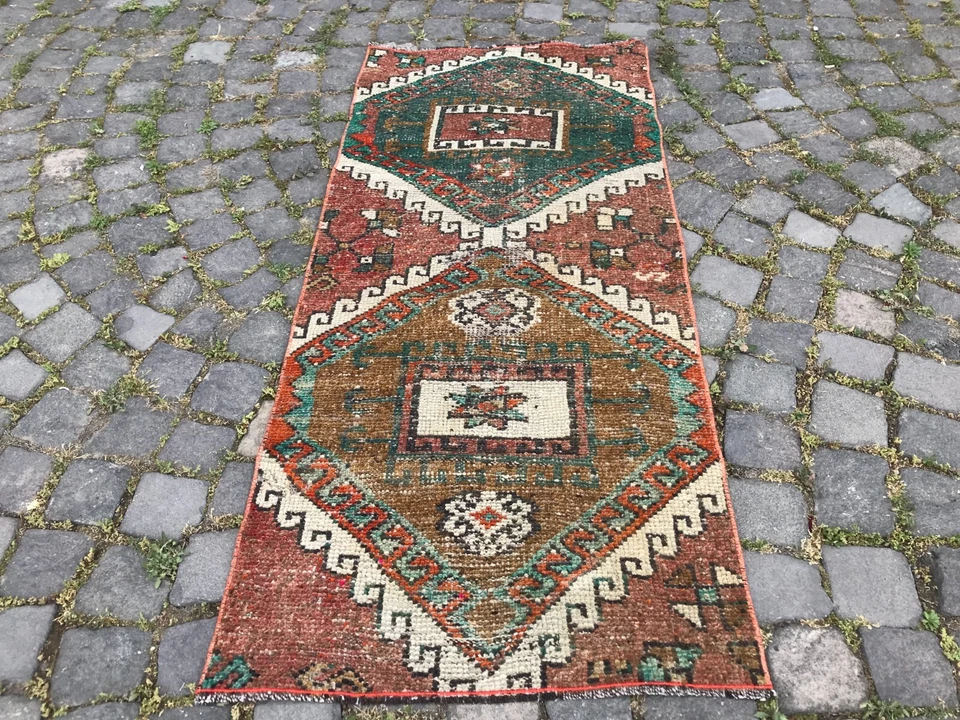 Alfombra antigua turca alfombra bohemia alfombra Oushak alfombra vintage alfombra de lana hecha a mano Foto 4 de 4