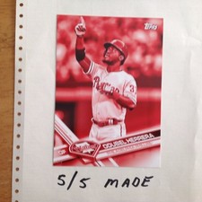 ODUBEL HERRERA #PHI-10 PHILLIES 5/5 Made 2017 Topps 5X7 Jumbo Red Version