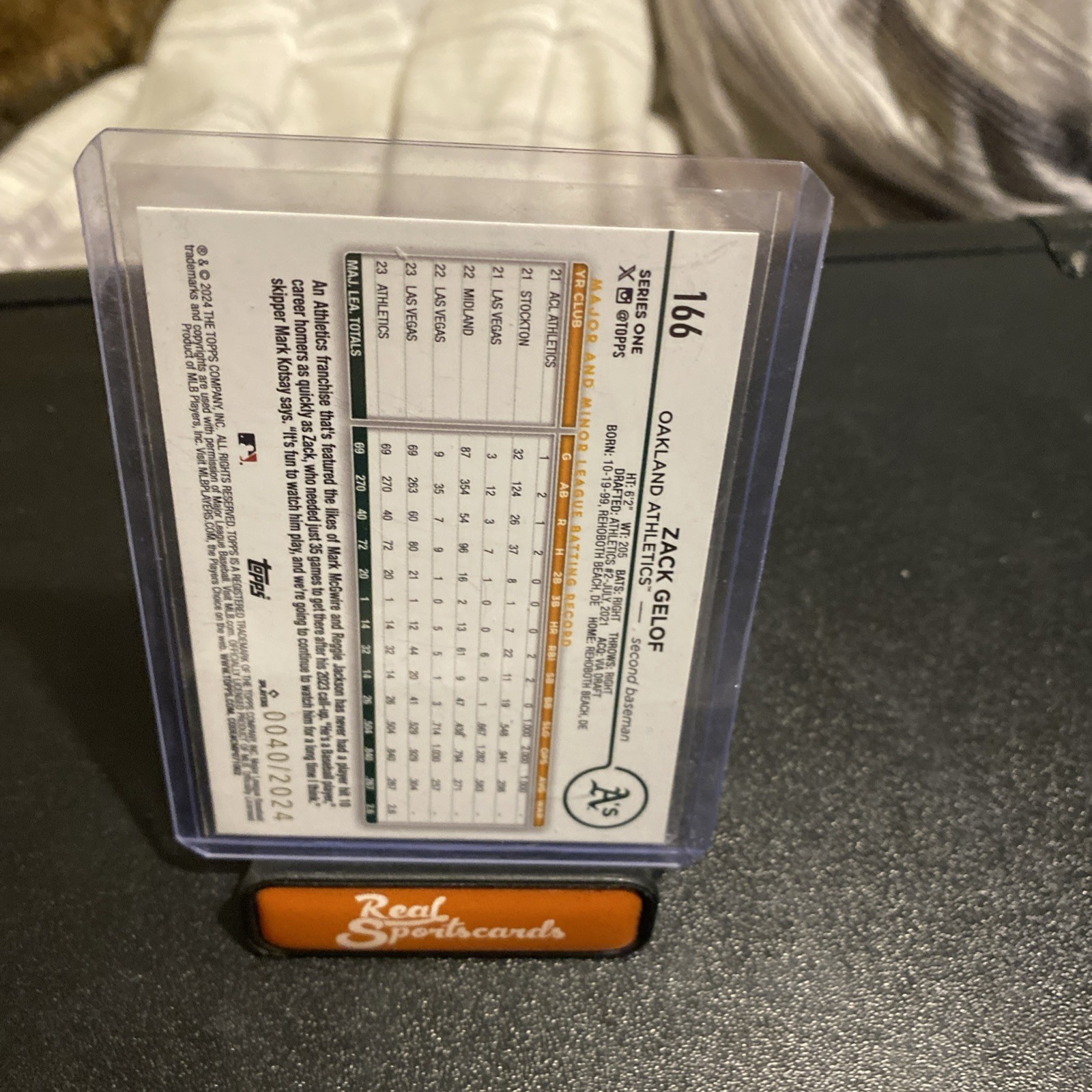 2024 Topps Series 1 - Zack Gelof #166 Gold /2024 (RC)