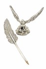 Vintage Sterling Silver Eagle Bird Pen Holder & Feather Pen Handmade Estate 93g — photo 4