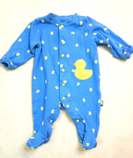 VTG Carters Baby Boy Newborn Little Duck Footed Sleeper Pajamas EUC