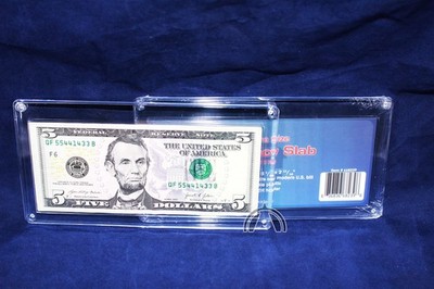Deluxe Currency Slab Regular Modern Size Dollar Bill Case Holder - FREE SHIP