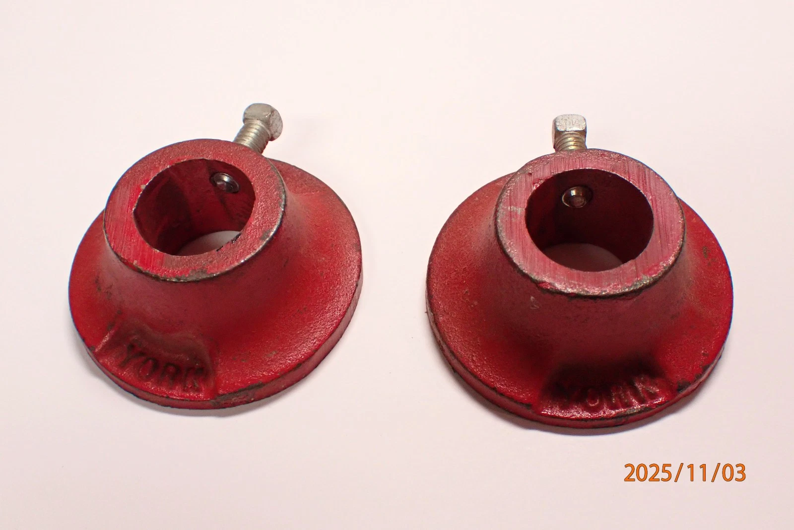 2 VINTAGE YORK DUMBBELL BARBELL COLLARS FOR 1" DIAMETER BARS