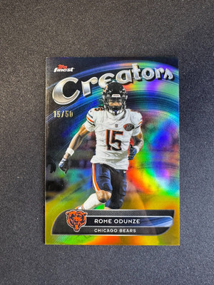 2025 Topps Finest Rome Odunze Creators Chrome Gold #CR-6 Chicago Bears #d 15/50