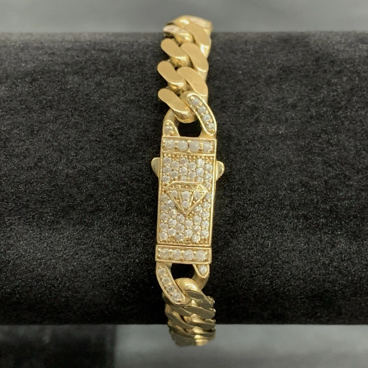18k Yellow Gold Plated Cubic Zirconia Chain Fashion Bracelets for