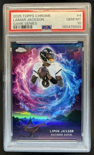 2025 Topps Chrome Lamar Jackson Base (PSA 10)