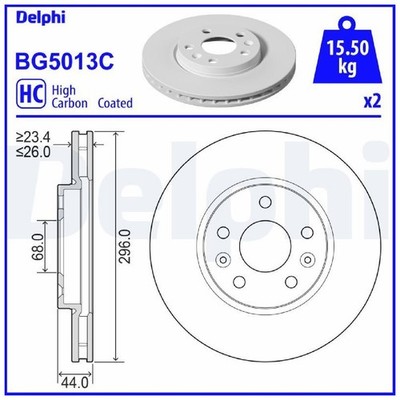 2x Delphi Scheibenbremse vorne 402066RN0A 402062000R 26264933