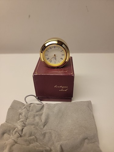 Solid Brass Sligh Miniature Clock New In Box - Picture 2 of 5