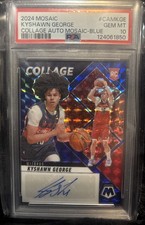 2024-25 Panini Mosaic Blue Kyshawn George Collage Auto #CAMKGE 29/35 PSA 10