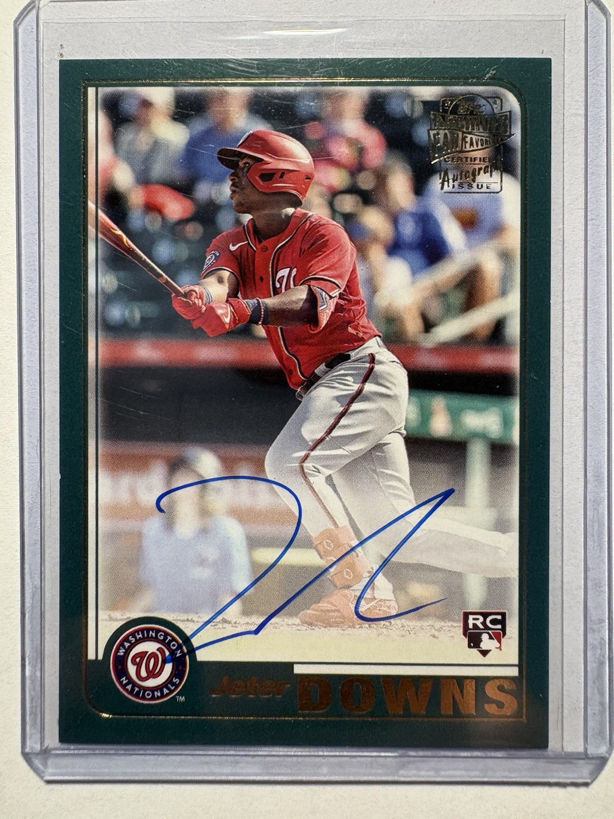 2023 Topps Archives Fan Favorites #01FF-JD Jeter Downs Rookie Auto RC Nationals