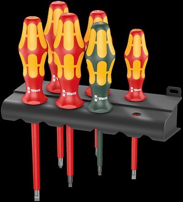 WERA  Screwdriver set Kraftform Plus Series 100, and rack, 6 pieces 05347777001