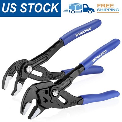 WORKPRO 2-Piece 7-Inch Pliers Wrench & Groove Joint Pliers Set for Plumbing USA