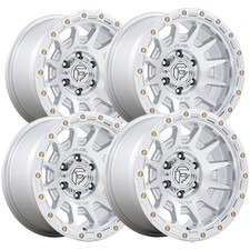 Set Of 4 Fuel Fc884 Fortress 18x9 6x135 1mm Silver Wheels Rims 18 Inch
