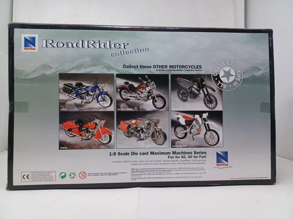 Nueva colección Ray RoadRider Indian Motorcycle 1:6 DieCast en azul Foto 2 de 2