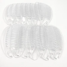 Interlocking Banana Combs Hair Clip French Side Comb Holder color clear.