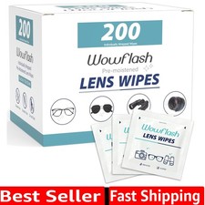 Portable Scratch-Free Lens Wipes - 200 Individually Wrapped Eyeglass Cleaners