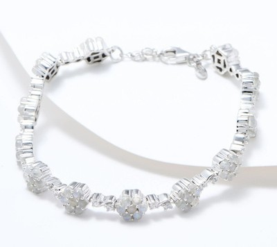 Affinity Gems Sterling Silver Semi Precious Moonstone Bracelet, 7-1/4''