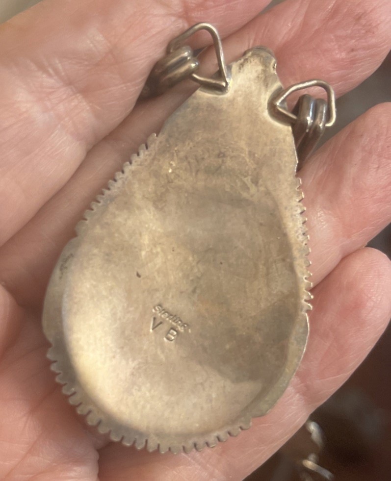 Signed VB Native American Statement Necklace NAVA… - image 5