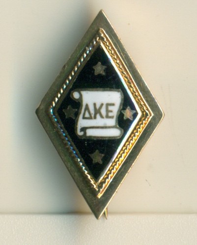 Delta Kappa Epsilon DKE Fraternity antique 14K Gold Bowdoin pin badge - WoW!