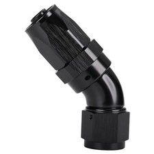 45 Degree Elbow Swivel Hose End Full Flow Fitting Adapter 8AN Black - 45 Degree