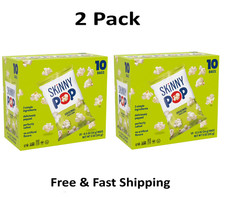 SkinnyPop Gluten-Free Original Popcorn, 0.5 oz Snack-Size Bags, 10 Count 2 pack