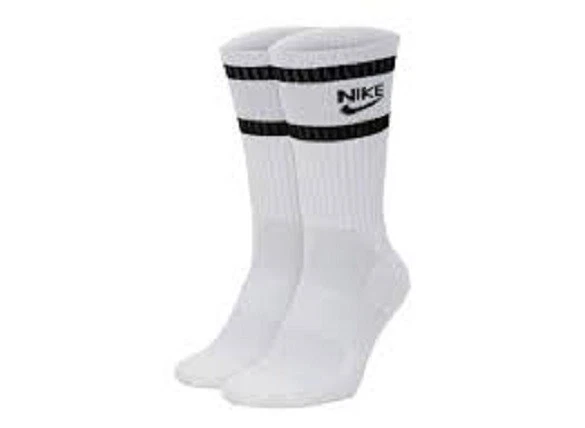 Nike Mens Heritage Striped Crew Socks - SK0205 100 - White / Black - Sz: M - NWT
Opens in a new wind