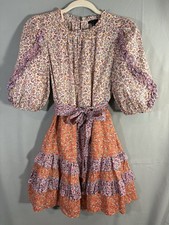 Ann Taylor Floral Ruffle Flare Dress Women’s Size 2 Cottage Prairie Fields Flowy