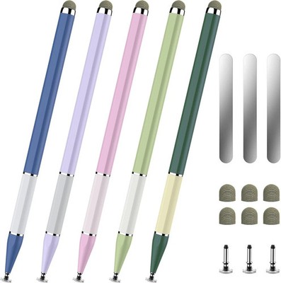 Bopomofo Stylus Pen for Touchscreen,5 Pink/Purple/Blue/Light Green/Dark Green