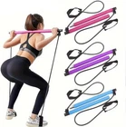 Portable Pilates Bar with Resistance Bands Full Body Home Gym Workout Kit