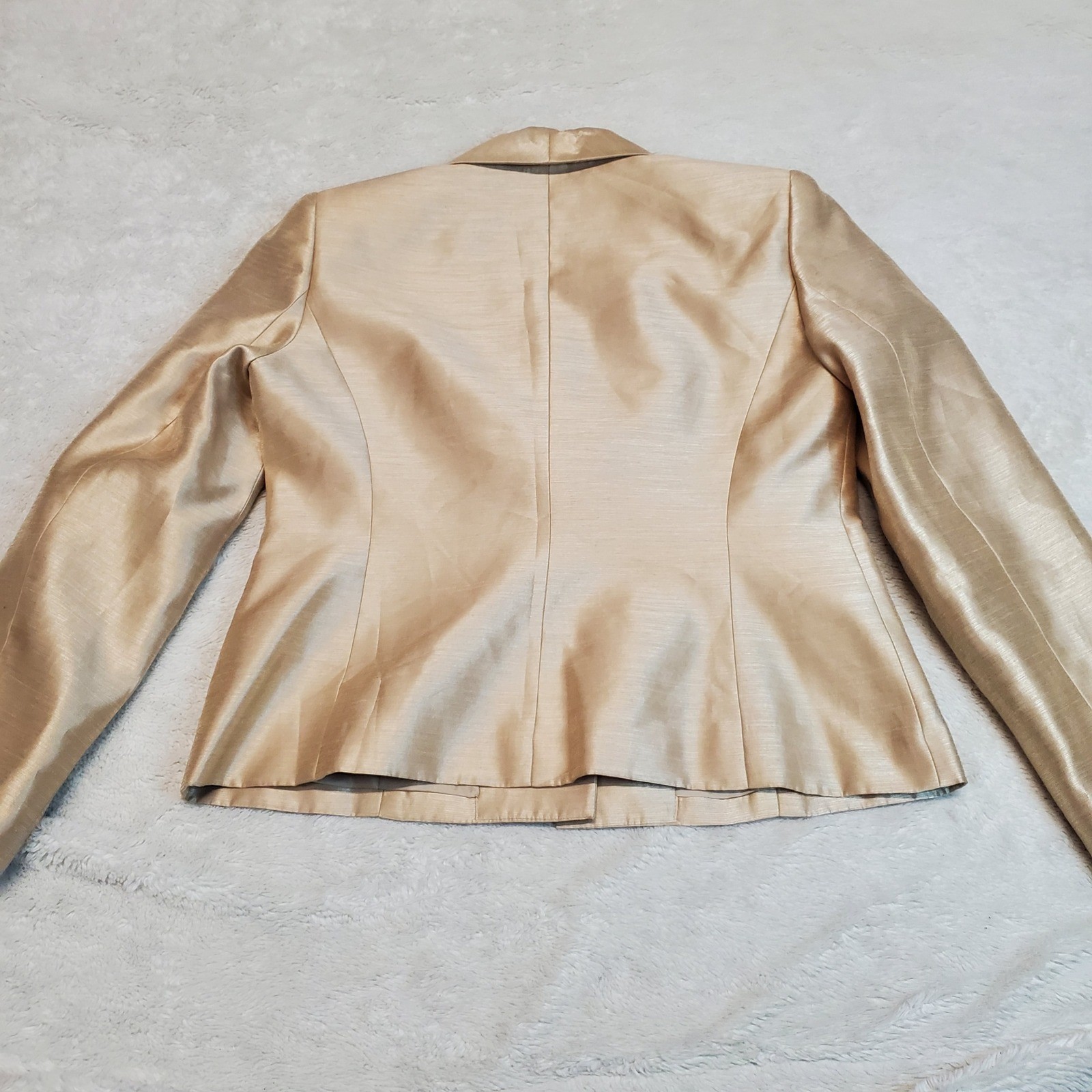 Le Suit Gold Holiday Gatsby Office Formal Classic Suit Set Jacket Pants 8 Petite