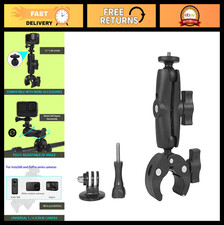 Motorcycle Handlebar Clamp Mount for Insta360 GoPro Cameras, Double Ball Head