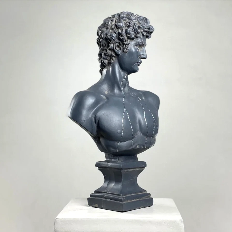 Handgefertigte weinende David Pop Art Skulptur, große moderne griechische... - Bild 4 von 4