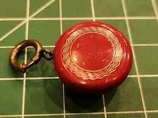 Vintage Ballou & Boss Retractable Pin Fob Chain Pen Watch Red w/Gold Tone - gwT1