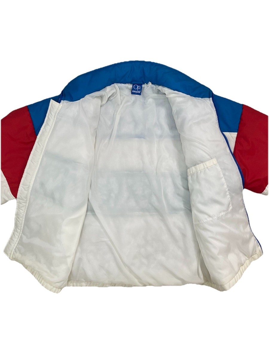 Ocean Pacific XL Puffer Jacket Vintage Retro 80s Skiing Red White