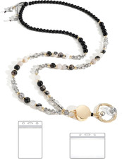 Natural Stone Beaded Teacher Lanyard for ID Badges Keys with ID Holder