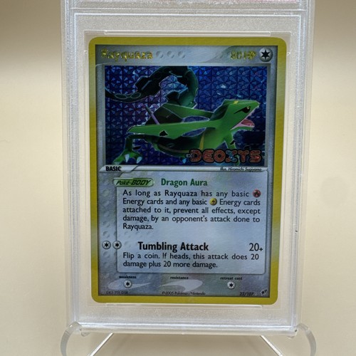 2005 Pokemon EX Deoxys Rayquaza #22 Reverse Holo Foil timbrato PSA 9 come nuovo - Foto 6 di 10