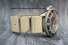 20mm NATO White PU Leather Watch Strap For Steinhart Ocean Vintage Military One
