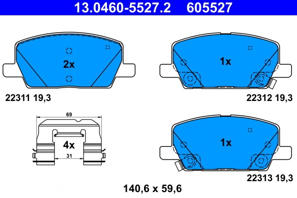 ATE BremsbeläGe Bremsbelagsatz Vorne FüR Opel Mokka/Mokka X J13 Chevrolet Trax-image