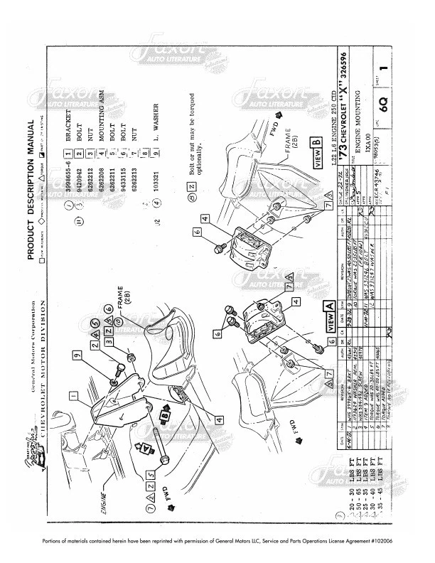 Chevy Nova 1973 manual de montaje de fábrica 73 vistas explosivas Chevrolet LN personalizado Foto 4 de 4