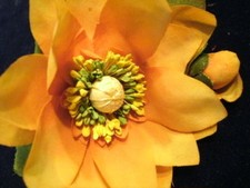 Vintage Millinery Flower Complex Shaded Warm Orange KD5