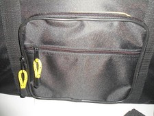 BORSONE PISCINA PALESTRA BORSA VIAGGIO SPORT TELA NERO E GIALLO TRACOLLA NUOVO